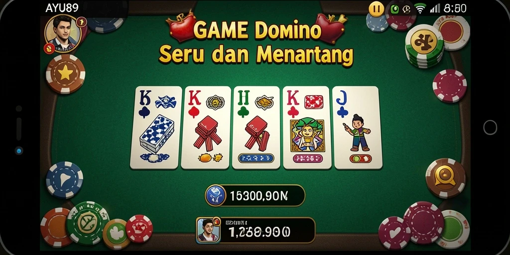 Screenshot gameplay AYU89 menampilkan aksi seru dalam permainan Domino.