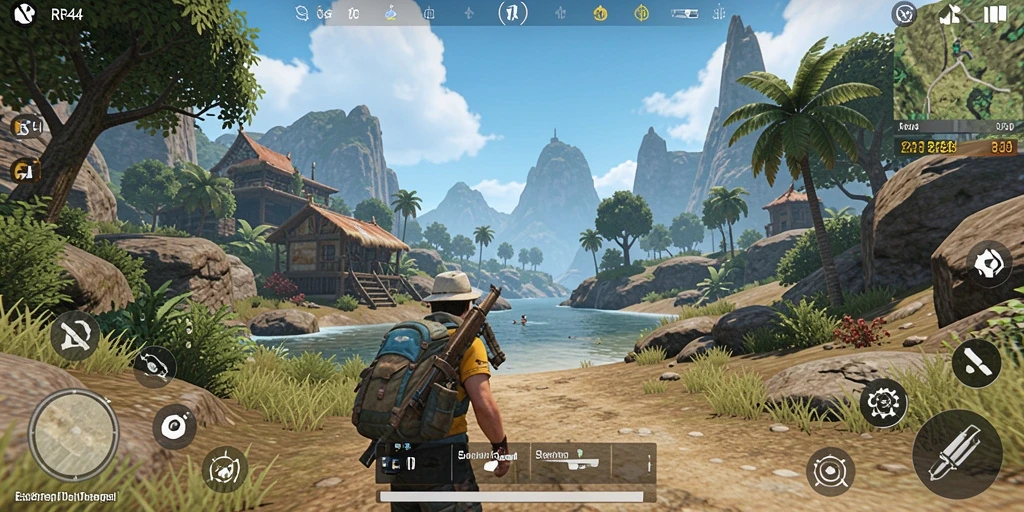 Tampilan gameplay <strong>RR44</strong> yang memukau dalam dunia terbuka.